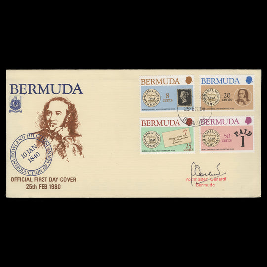 Bermuda 1980 Rowland Hill Death Centenary first day cover, HAMILTON