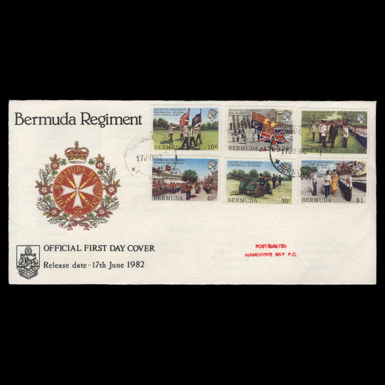 Bermuda 1982 Bermuda Regiment first day cover, MANGROVE BAY