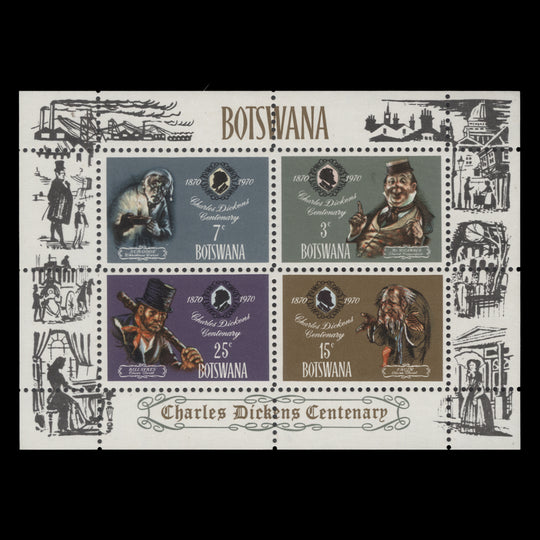 Botswana 1970 (MNH) Charles Dickens Death Centenary miniature sheet