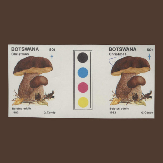 Botswana 1982 Fungi/Christmas imperf proof traffic light pair