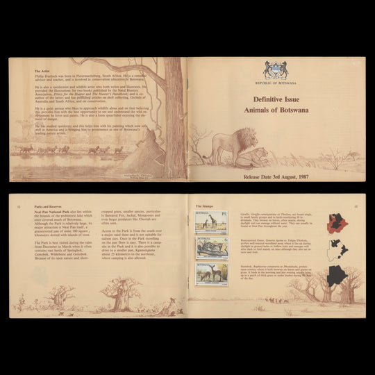 Botswana 1987 Wildlife definitives presentation booklet
