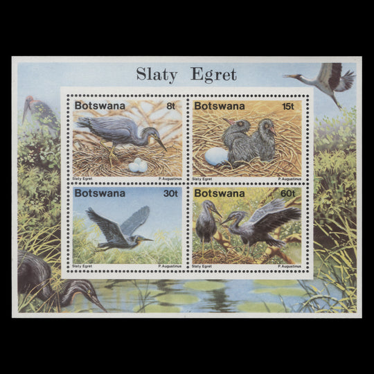 Botswana 1989 (MNH) Slaty Egret miniature sheet