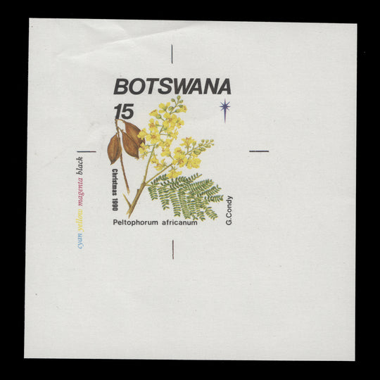 Botswana 1990 Peltophorum Africanum/Christmas imperf proof single