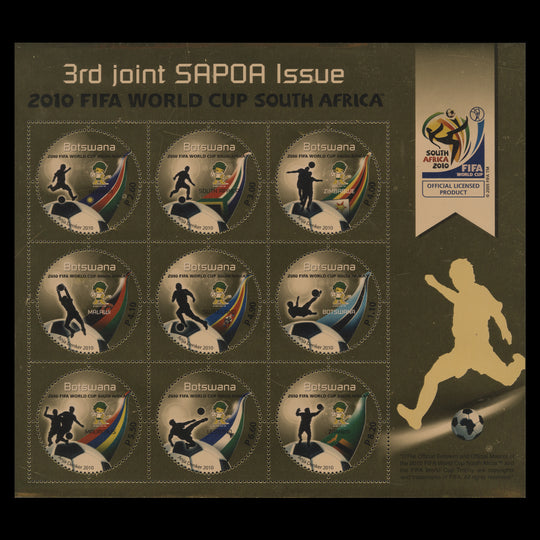Botswana 2010 (MNH) World Cup Football, South Africa sheetlet