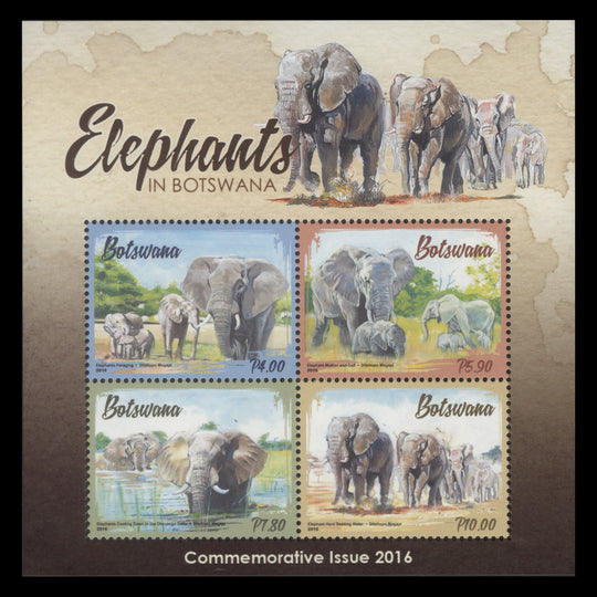 Botswana 2016 (MNH) Elephants miniature sheet