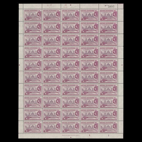 British Honduras 1953 (MNH) 3c Legislative Council sheet, perf 13½ x 13½