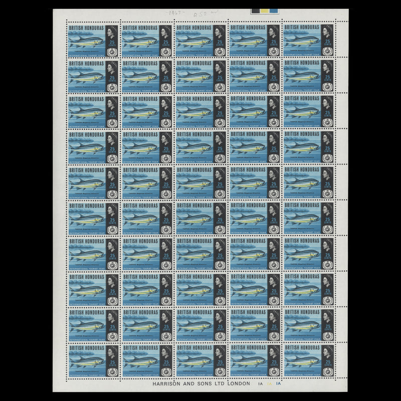 British Honduras 1967 (MNH) International Tourist Year sheets of 50 stamps