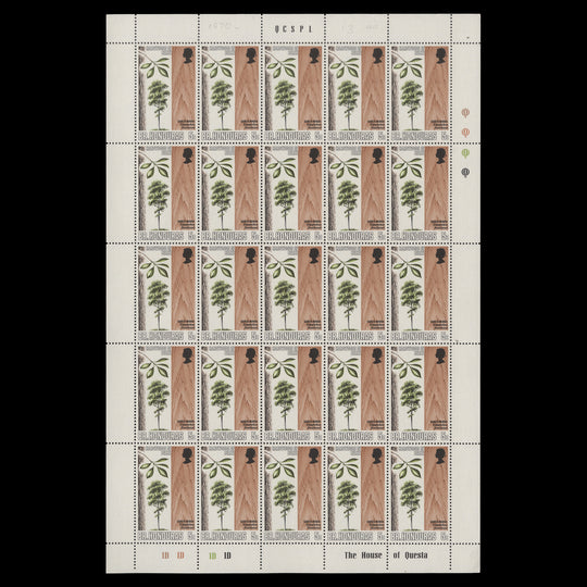 British Honduras 1970 (MNH) Indigenous Hardwoods panes of 25 stamps