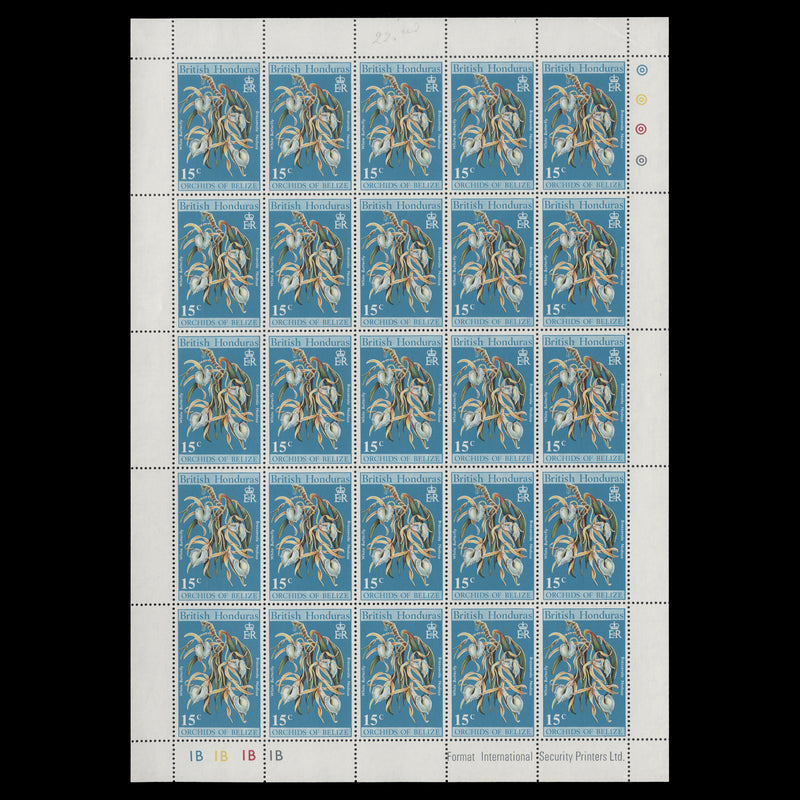British Honduras 1970 (MNH) Orchids panes of 25 stamps