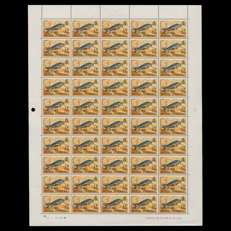British Honduras 1970 (MNH) Population Census panes of 50 stamps