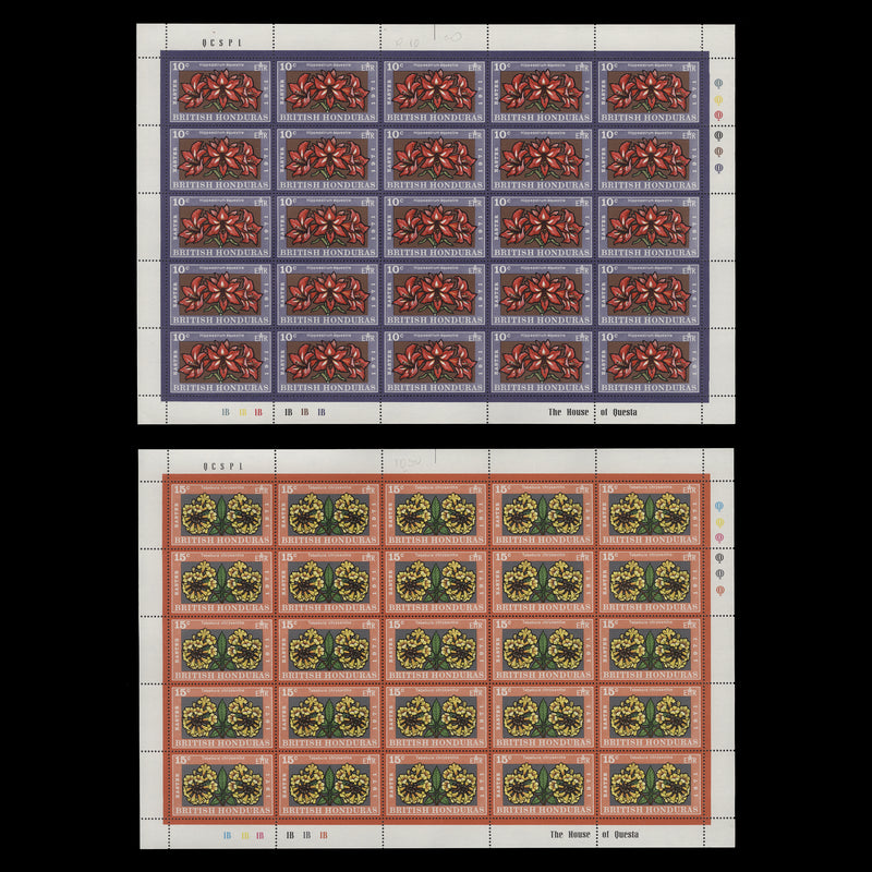 British Honduras 1971 (MNH) Easter panes of 25 stamps