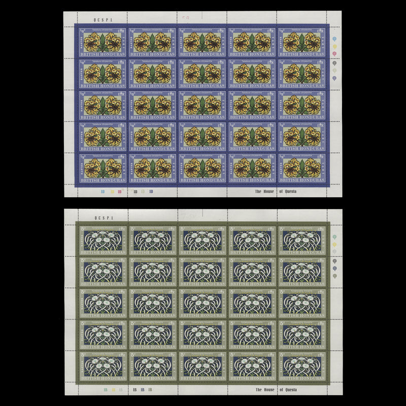 British Honduras 1971 (MNH) Easter panes of 25 stamps