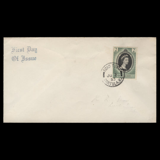 British Virgin Islands 1953 Coronation first day cover, ROAD TOWN