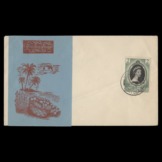 British Virgin Islands 1953 (FDC) 2c Coronation, ROAD TOWN