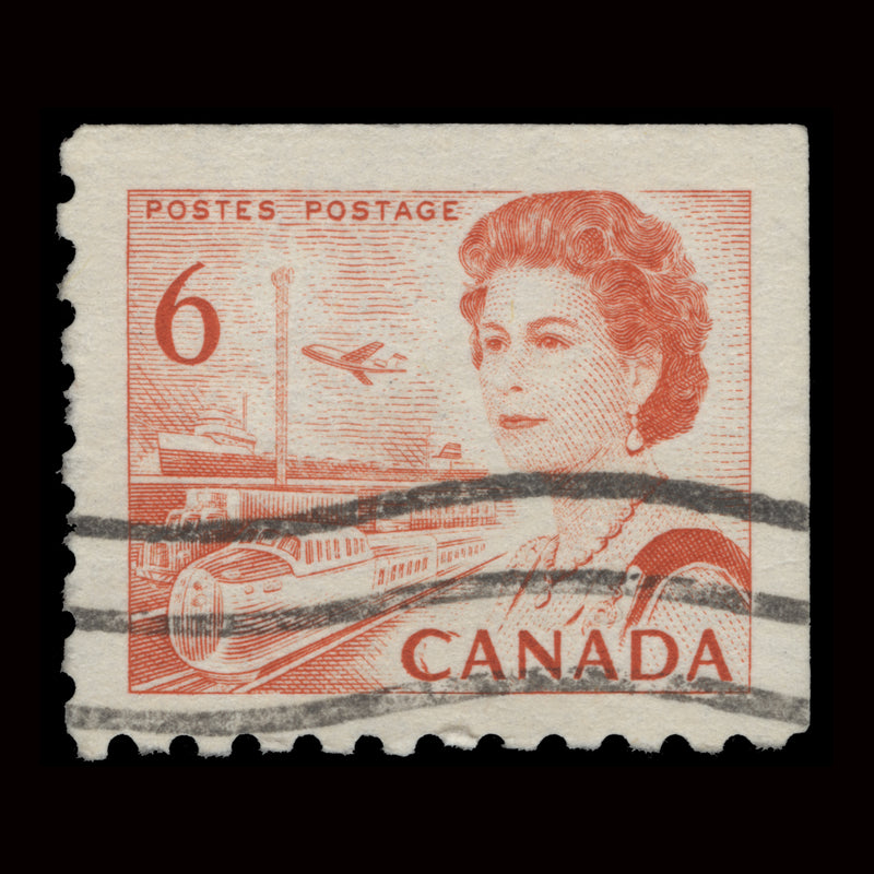Canada 1968 (Variety) 6c Queen Elizabeth II with double 'C' of 'CANADA'