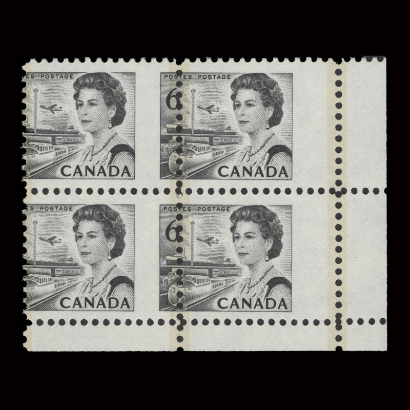 Canada 1972 (Variety) 6c Queen Elizabeth II block with perforation shift