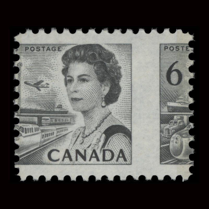 Canada 1972 (Variety) 6c Queen Elizabeth II with perforation shift