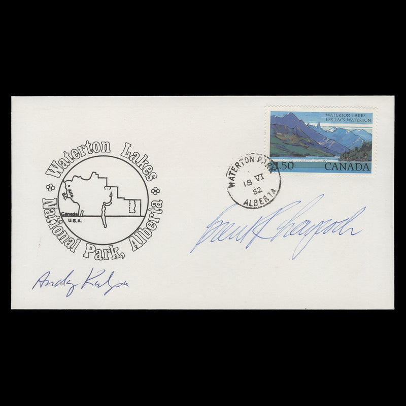 Canada 1982 $1.50 Waterton Lakes first day cover signed by Brent Laycock
