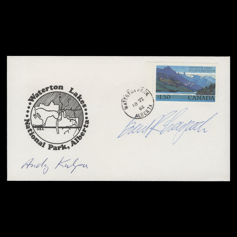 Canada 1982 $1.50 Waterton Lakes first day cover signed by designer
