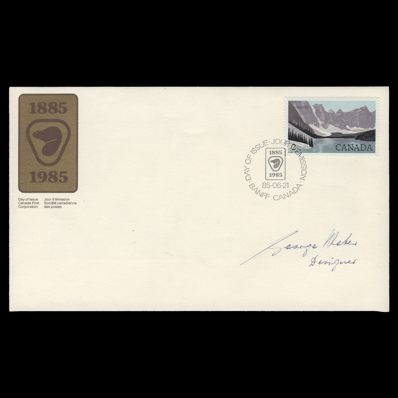 Canada 1985 $2 Banff National Park first day cover signed by designer