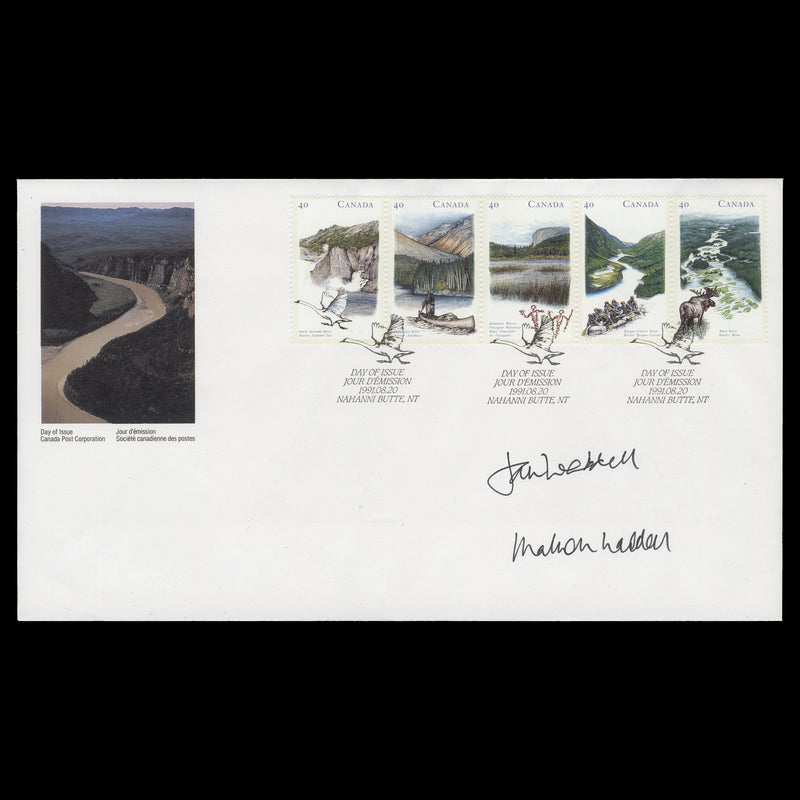 Canada 1991 Wilderness Rivers first day cover signed by designers