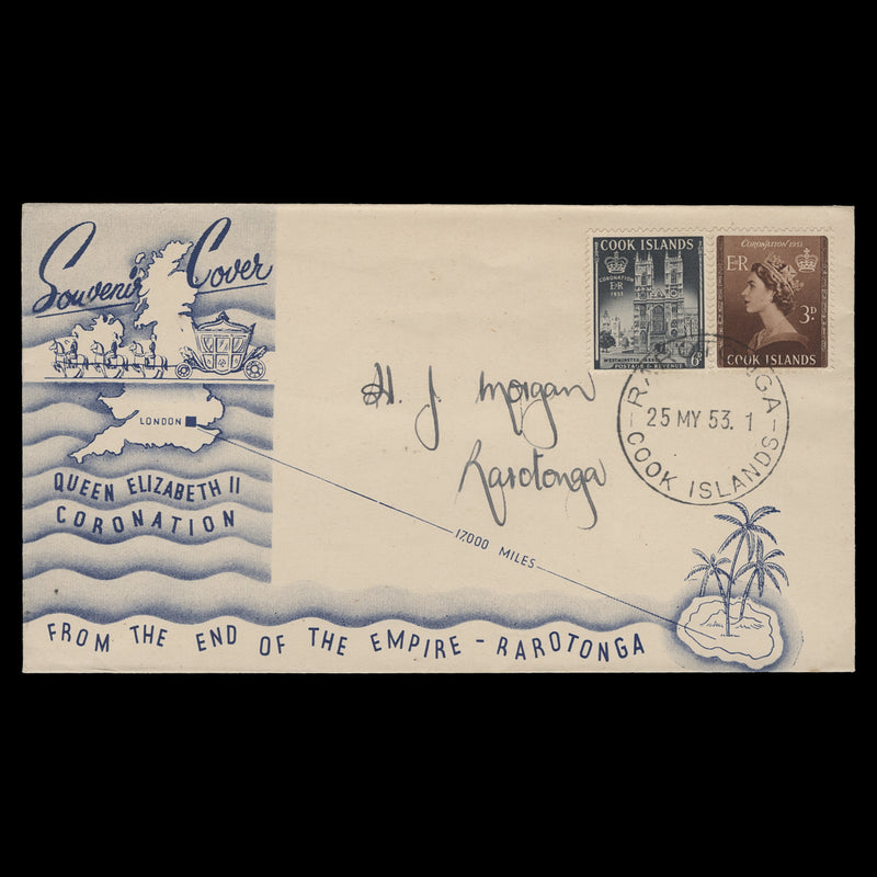 Cook Islands 1953 Coronation first day cover, RAROTONGA