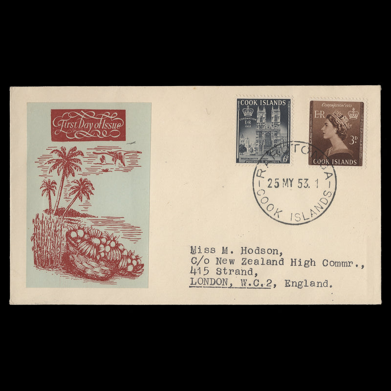 Cook Islands 1953 Coronation first day cover, RAROTONGA