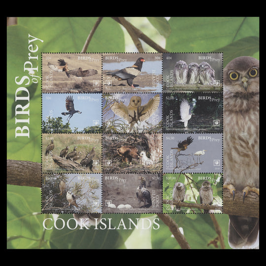 Cook Islands 2018 (MNH) Birds of Prey sheetlet
