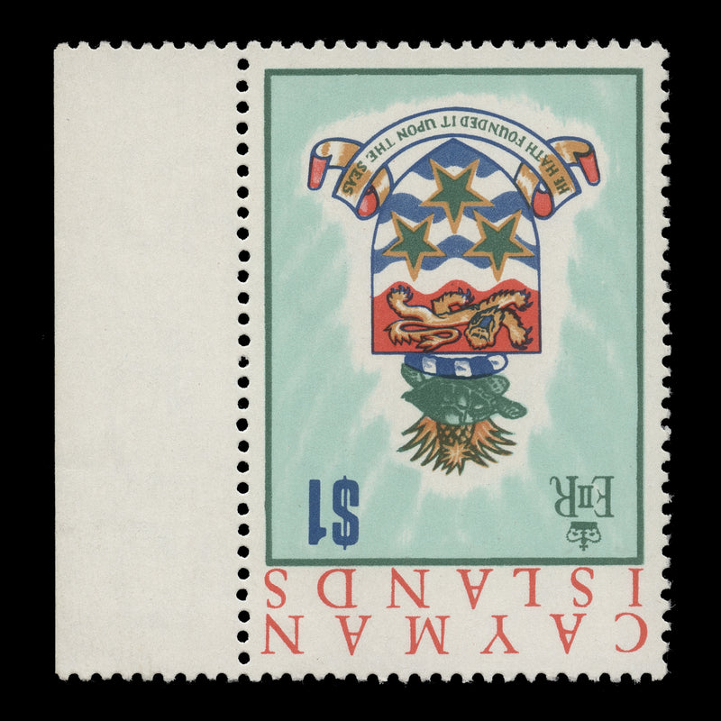 Cayman Islands 1970 (Variety) $1 Arms with inverted watermark