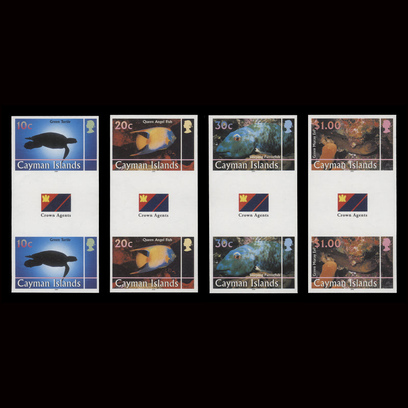 Cayman Islands 2000 Marine Life imperforate proof gutter pairs