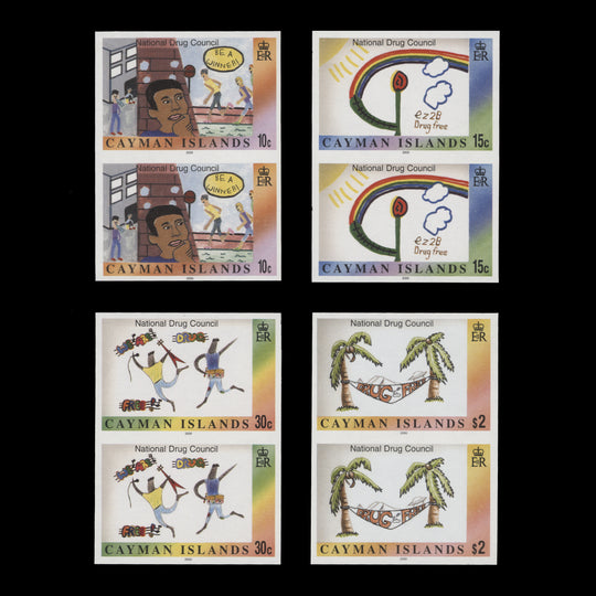 Cayman Islands 2000 National Drugs Council imperf proof pairs