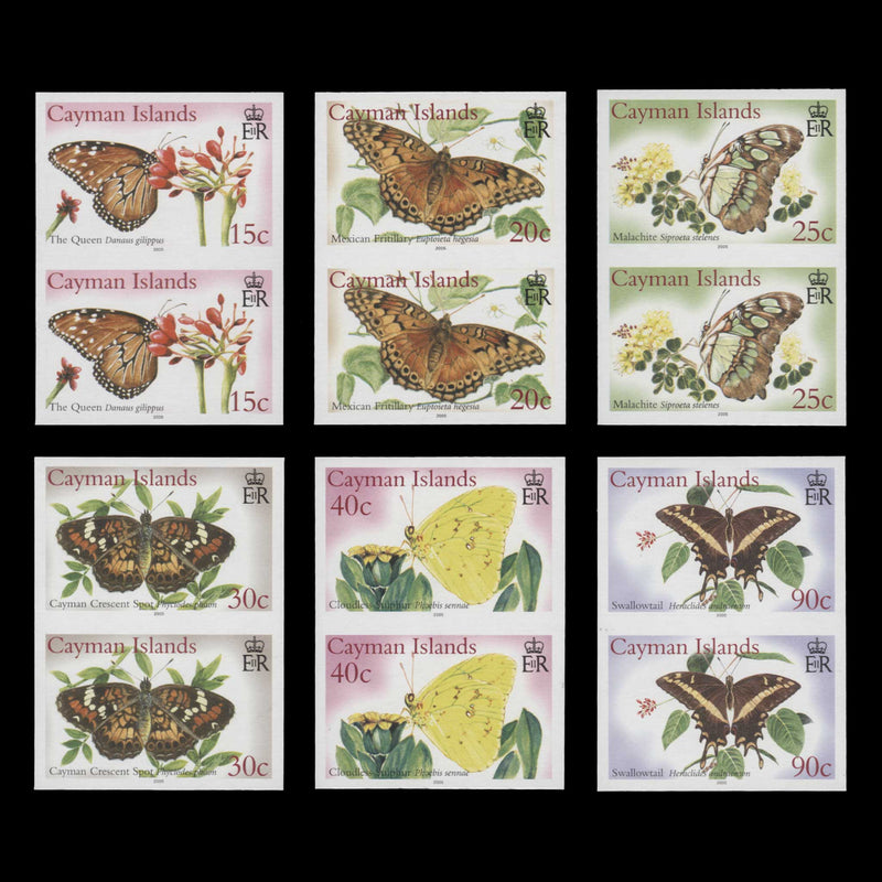 Cayman Islands 2005 Butterflies imperf proof pairs