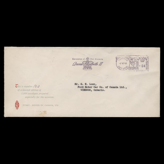 Canada 1953 Coronation day cover, TORONTO