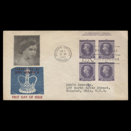 Canada 1953 Coronation first day cover, OTTAWA