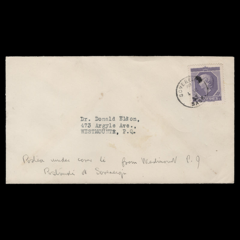 Canada 1953 Coronation first day cover, SOVEREIGN
