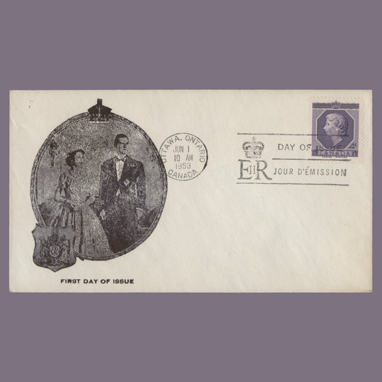 Canada 1953 (FDC) 4c Coronation, OTTAWA