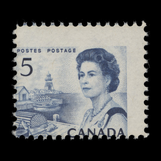 Canada 1971 (Variety) 5c Queen Elizabeth II with perf shift