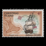 Christmas Island 1973 (Variety) 4c Pigot missing magenta