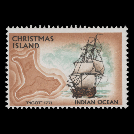 Christmas Island 1973 (Variety) 4c Pigot missing magenta