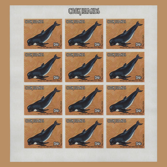 Cook Islands 1984 Long-Finned Pilot Whale imperf proof sheetlet
