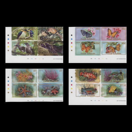 Cook Islands 2007 Wildlife definitives imperf proof plate blocks