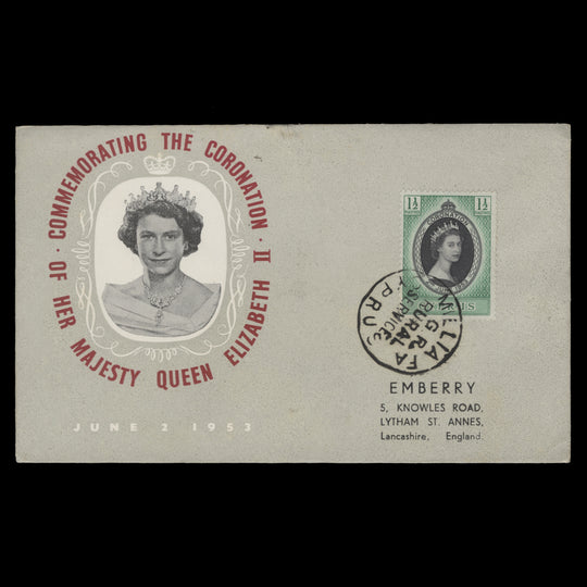 Cyprus 1953 Coronation rural service cover, MILLIA FA