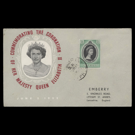Cyprus 1953 Coronation rural service cover, TEMBRIA