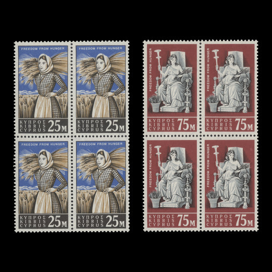 Cyprus 1963 (MLH) Freedom From Hunger blocks