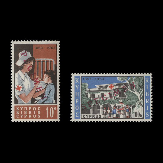 Cyprus 1963 (MNH) Red Cross Centenary set with SPECIMEN overprint