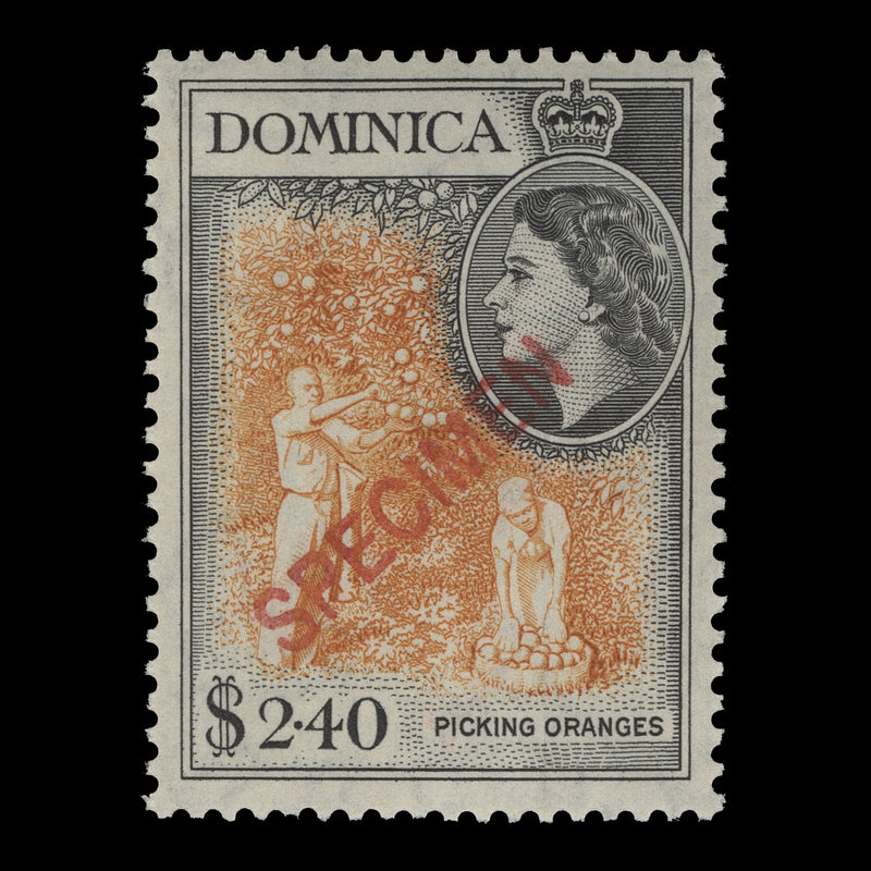 Dominica 1954 (Variety) $2.40 Picking Oranges SPECIMEN single