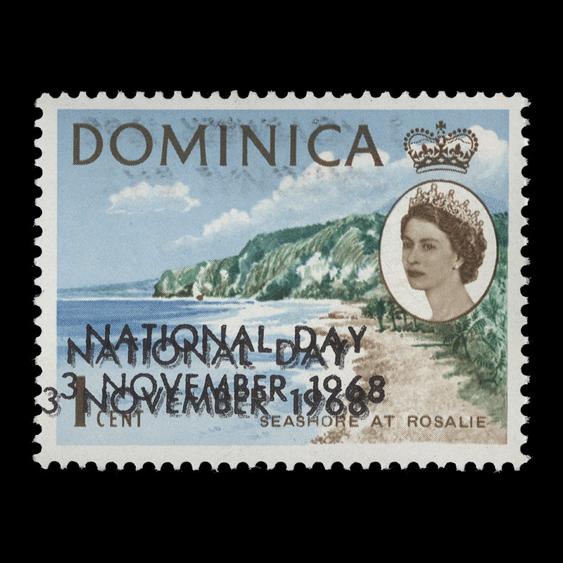Dominica 1968 (Variety) 1c National Day with triple overprint