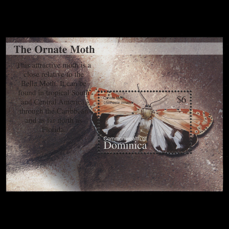 Dominica 2002 (MNH) $6 Ornate Moth miniature sheet