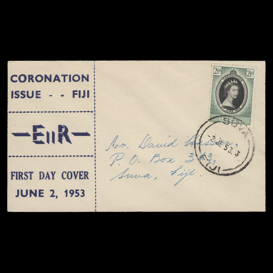 Fiji 1953 (FDC) 2½d Coronation, SUVA