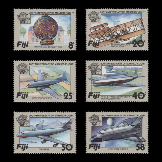Fiji 1983 (MNH) Manned Flight Bicentenary set